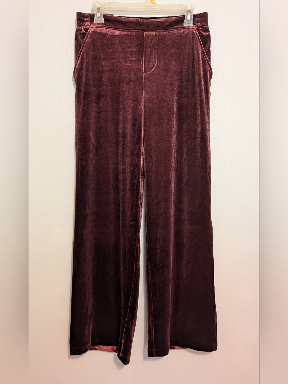 Blank NYC Velvet Wide-Leg Pants Wine Women's Medium New